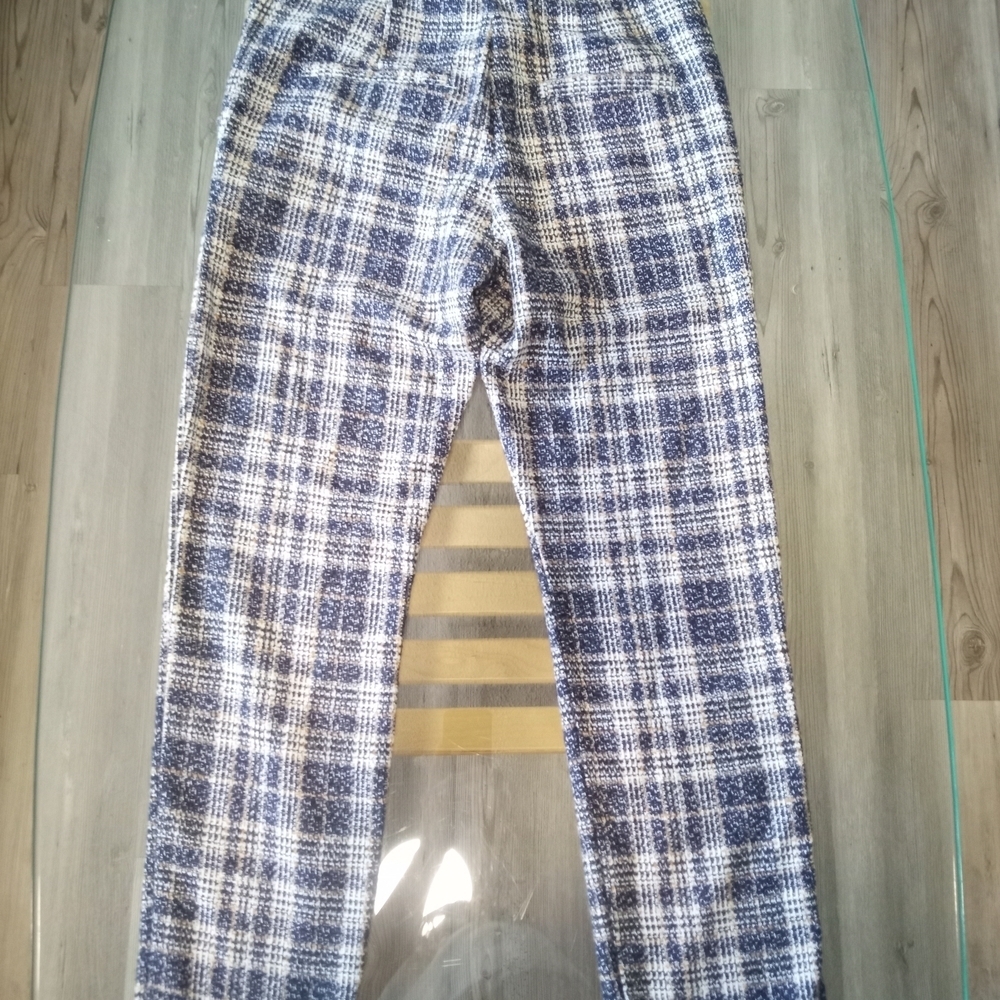 Minimum Navy and White Plaid Women's Trousers - Picture 4 of 4